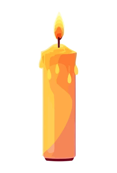 Leuchtende Kerze Ikone Isoliert — Stockvektor
