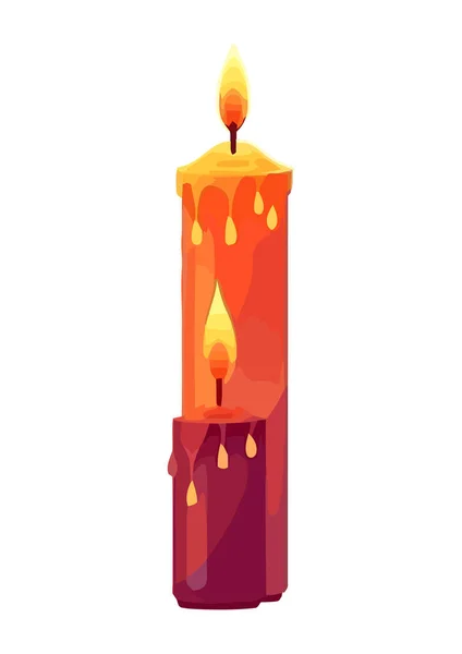 Candlelight Glowing Igniting Romance Spirituality Icon — Stock Vector