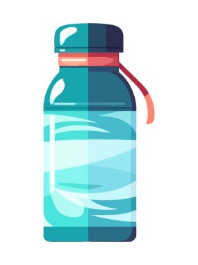 Bir şişe simgesinde izole edilmiş içme suyu temsili