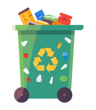 Çöp tenekesi koruma simgesinde geri dönüşüm izole edildi