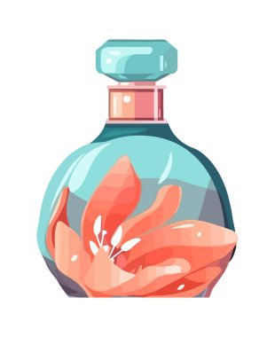 Vazo ikonundaki kokulu çiçeklerin modern buketi izole edilmiş.