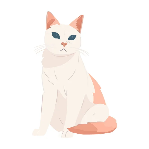 귀여운 고양이앉아서 고립된 일러스트 디자인 아이콘을 — 스톡 벡터