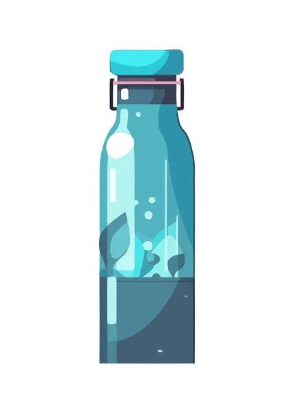 Термальна Пляшка Синього Дизайну Ізольована — стоковий вектор