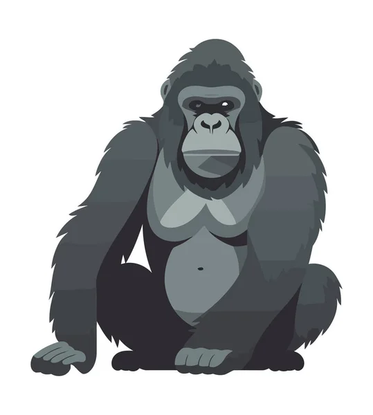 Svalnatý Gorila Maskot Izolované Ikony Izolované — Stockový vektor