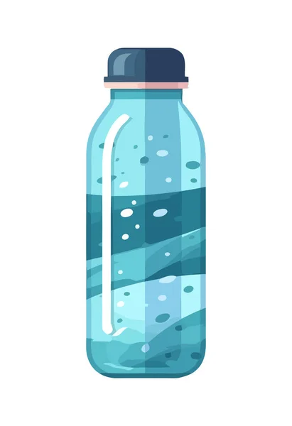 Agua Purificada Icono Botella Vidrio Aislado — Archivo Imágenes Vectoriales