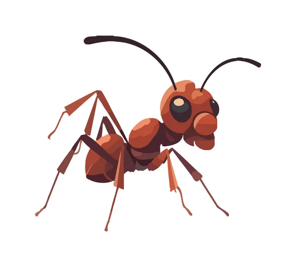 Μικρό Μυρμήγκι Λευκό Φόντο Εικονίδιο Απομονωμένο — Διανυσματικό Αρχείο
