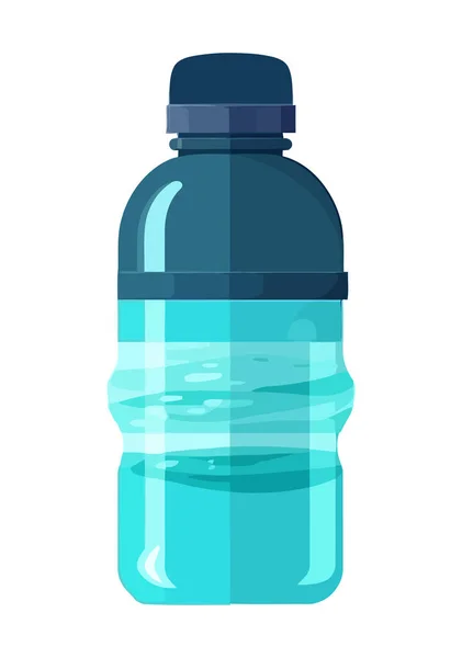 Niebieska Plastikowa Butelka Oczyszczoną Wodą Wewnątrz Izolowanej Ikony — Wektor stockowy