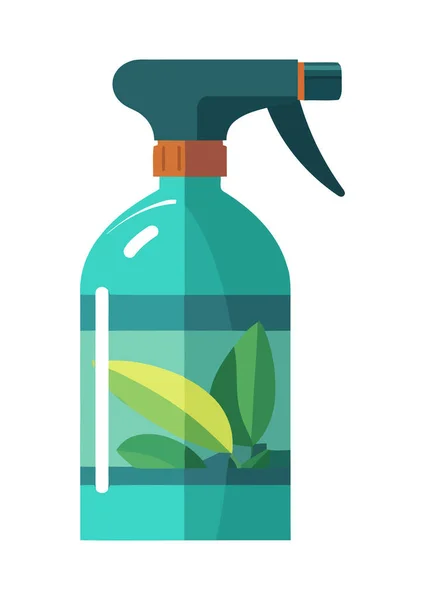 Дизайн Пляшки Шампуню Свіжою Значком Рослини Ізольовані — стоковий вектор