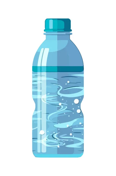 蓝色塑料瓶图标中的新鲜纯净水被隔离 — 图库矢量图片