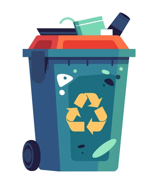 Çöp Kutusu Geri Dönüşüm Kutusu Doğa Koruma Ikonu Izole Edilmiş — Stok Vektör