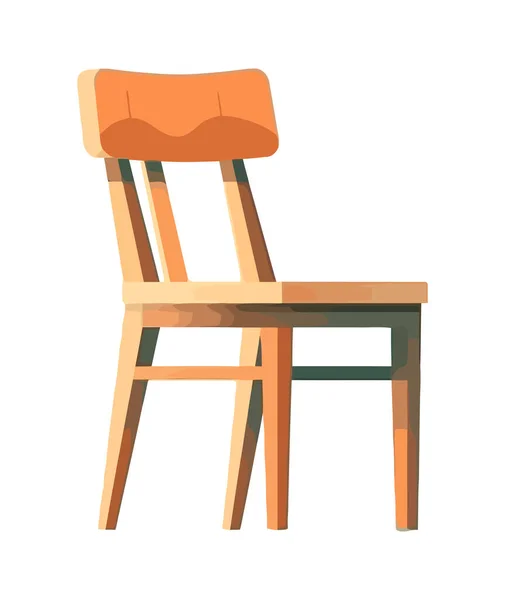 Dřevěná Židle Pohodlí Ikona Izolované — Stockový vektor
