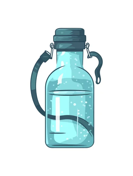 Fresh Liquid Plastic Bottle Design Icon Isolated — Stock Vector