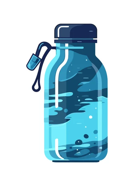 Verfrissende Drank Blauwe Plastic Fles Pictogram Geïsoleerd — Stockvector