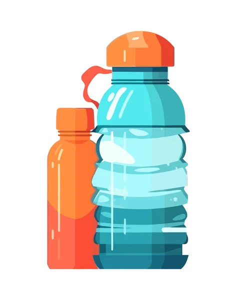 Getränk Plastikflasche Mit Etikettensymbol Isoliert — Stockvektor