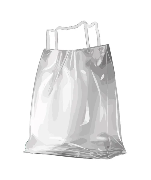 Shopping Bag Design Con Impugnatura Icona Imballaggio Isolato — Vettoriale Stock