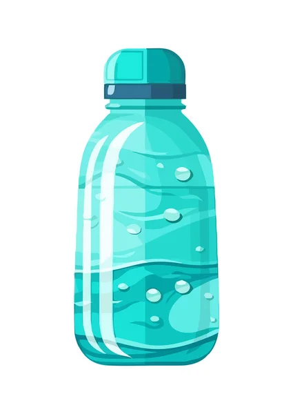 Wasser Plastikflasche Frisch Symbol Isoliert — Stockvektor