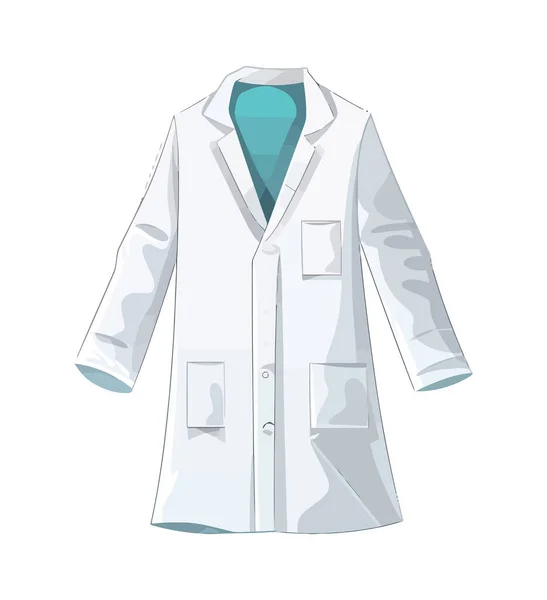 Bílý Kabát Lékařská Uniforma Ikona Izolované — Stockový vektor