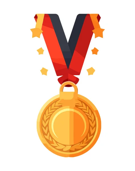 Gold Medal Symbolizes Triumph Competitive Sport Icon — Stock Vector