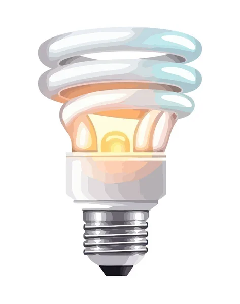 Lampe Électrique Efficace Illumine Icône Idées Lumineuses Isolé — Image vectorielle