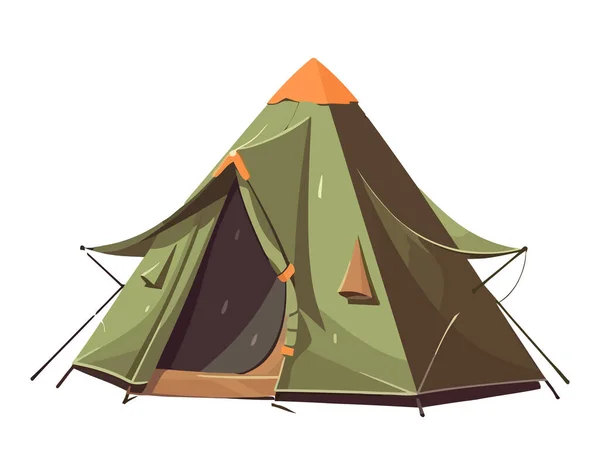 Camping Tente Équipement Icône Isolé — Image vectorielle