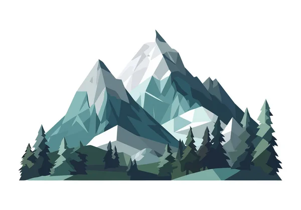 Puncak Gunung Ikon Simbol Panorama Alam Terisolasi - Stok Vektor