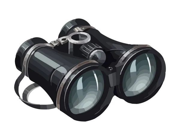 Binoculares Busca Aventura Zoom Icono Aislado — Vector de stock