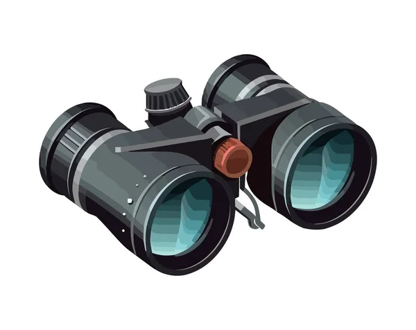 Spionera Äventyr Med Kikare Upptäckt Ikon Isolerad — Stock vektor