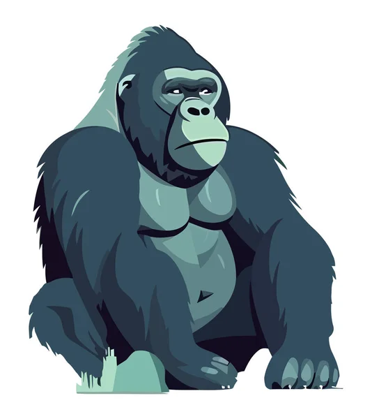 Güçlü Büyük Goril Simgesi Izole Edildi — Stok Vektör