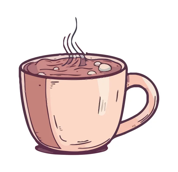 Kahve Fincanı Sıcak Izole Edilmiş Simge — Stok Vektör