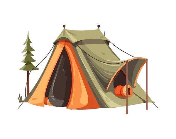 Aventure Dans Nature Icône Tente Camping Isolé — Image vectorielle