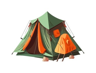 kamp çadırı ekipmanı simgesi izole edildi
