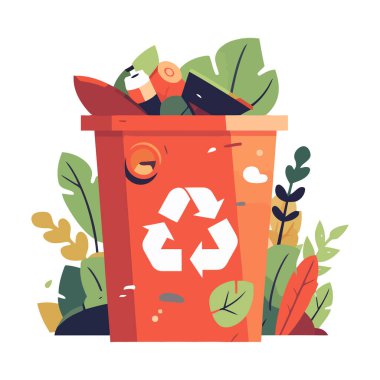 Çöp sepeti sembolü çevresel koruma simgesi izole