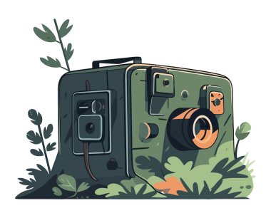 İzole edilmiş retro kamera ikonu ile doğa güzelliğini yakalar