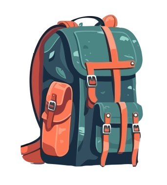 deri sırt çantası ekipmanı simgesi izole edildi