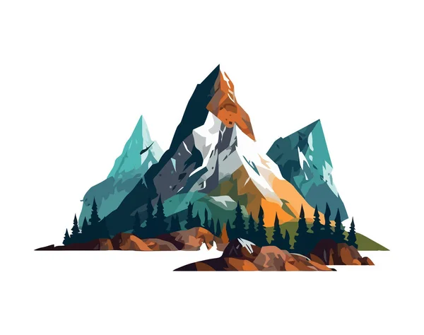 Majestic Mountain Range Symbol Beauty Nature Isolated — Stock Vector