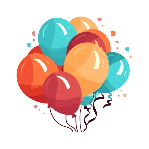 Balões Alegria Celebração Ícone Isolado —  Vetores de Stock