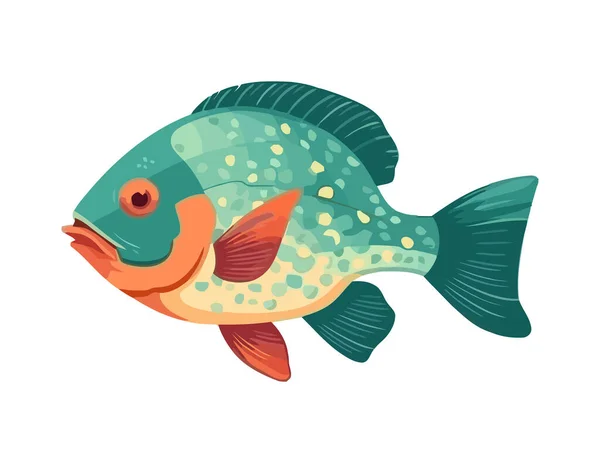 Peixe Nadando Natureza Subaquática Ícone Ilustração Isolado — Vetor de Stock