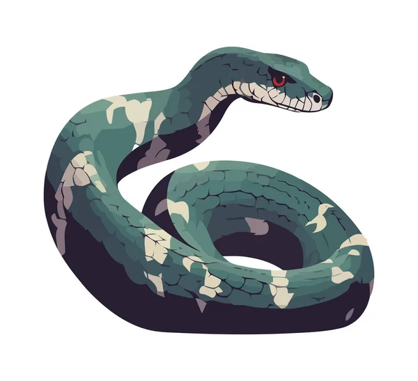 Spirales Vipère Toxiques Dans Icône Illustration Isolée — Image vectorielle