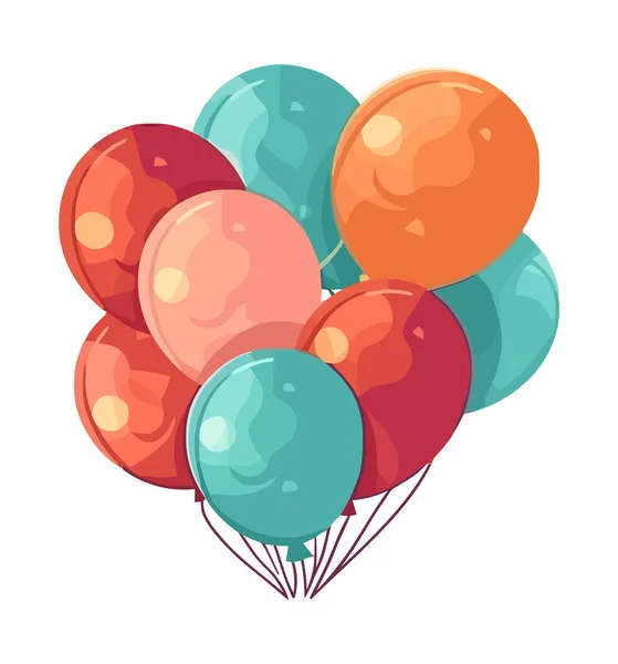 Кольорові Кульки Летять Значку Святкування Ізольовані — стоковий вектор