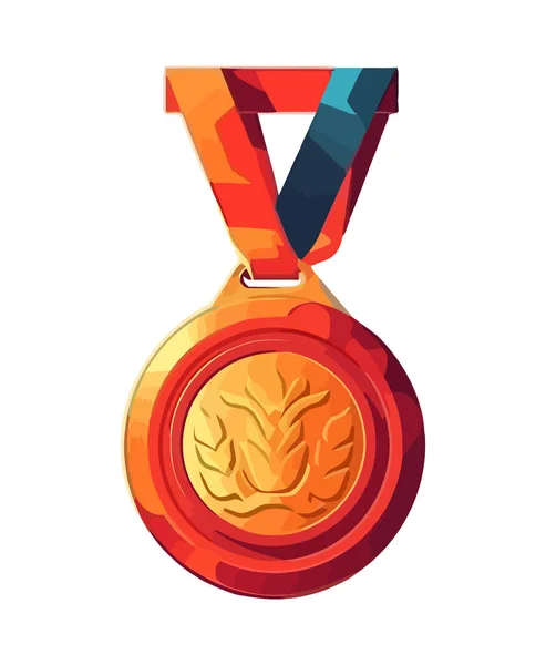 Triumf Sportu Zlatá Medaile Ikona Izolované — Stockový vektor