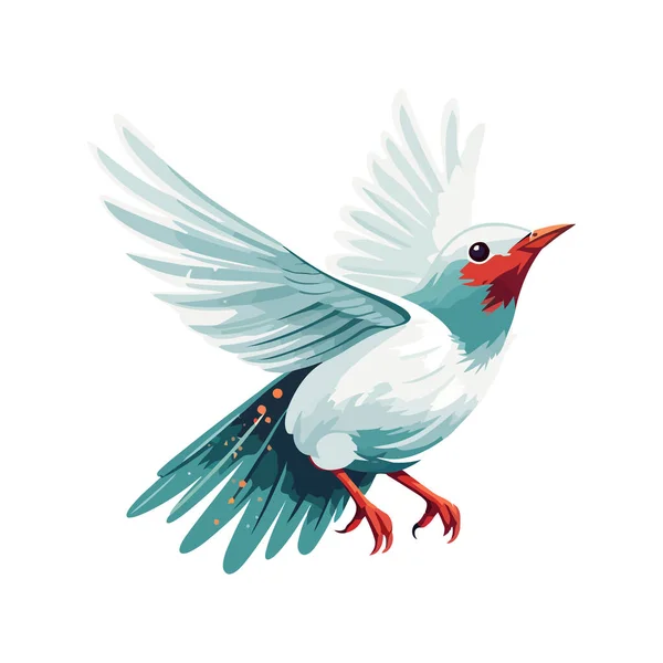 Pigeon Volant Sur Fond Blanc Icône Isolée — Image vectorielle