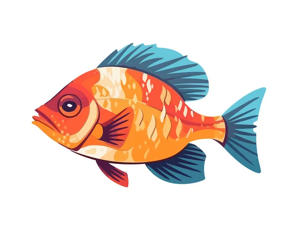 Swimming Goldfish Nature Icon Isolated — Stock Vector