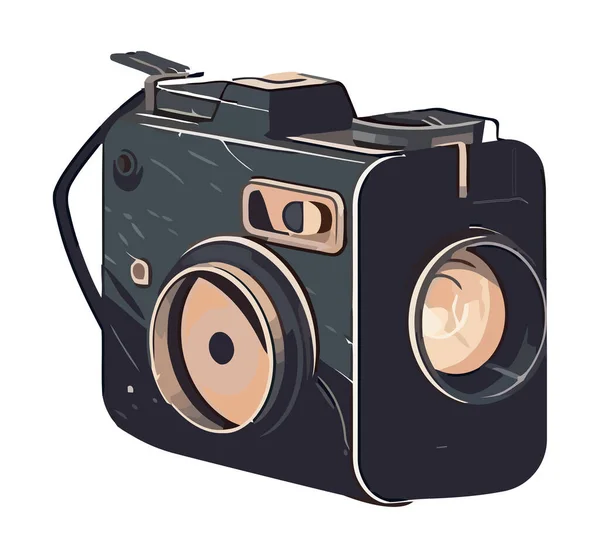 Starožitný Fotoaparát Symbolizuje Ikonu Kreativity Fotografie — Stockový vektor