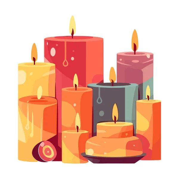 Flame Candles Light Celebration Icon Isolated — Stock Vector