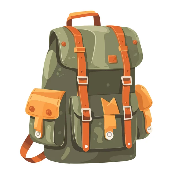 가방을 다니는 탐험의 아이콘인 모험을 상징한다 — 스톡 벡터