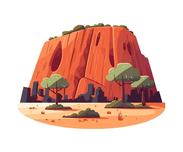 Изолированная Иконка Скалистых Гор Зеленых Деревьев — стоковый вектор