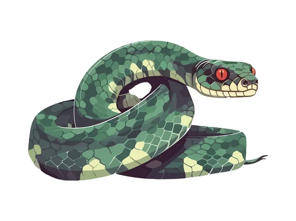 Дивна Повзання Змії Небезпечна Тварина Іконі Природи Ізольована — стоковий вектор