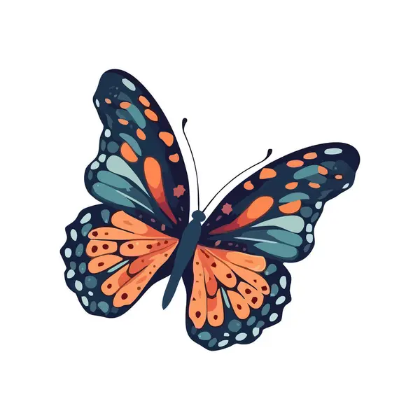 Πεταλούδα Πτέρυγα Κατά Την Πτήση Φύση Λεπτή Εικόνα Ομορφιά Απομονωμένη — Διανυσματικό Αρχείο