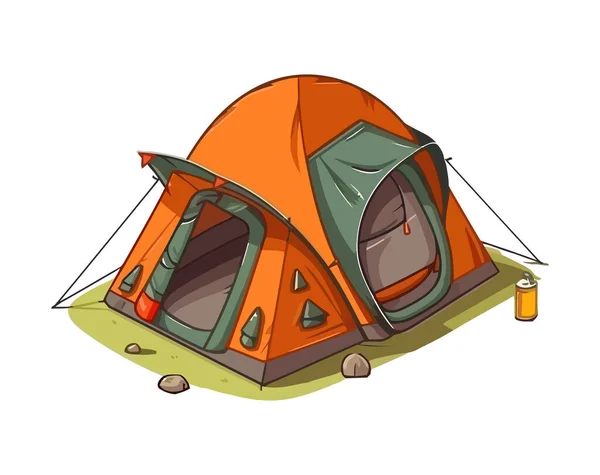 Aventure Explorer Tente Camping Icône Isolé — Image vectorielle