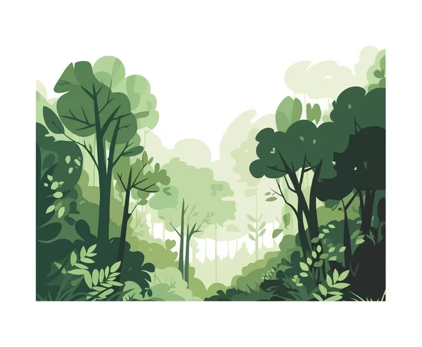 Grüne Waldlandschaft Mit Frischer Bergluft — Stockvektor